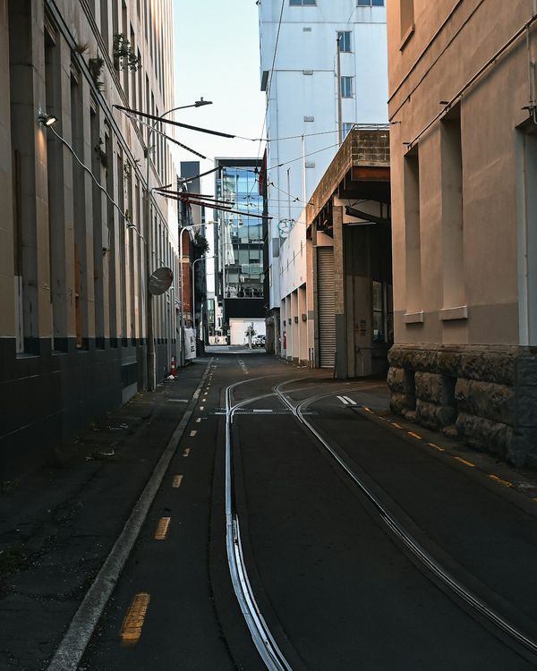 A narrow laneway lined with shopfronts in Christchurch Central City