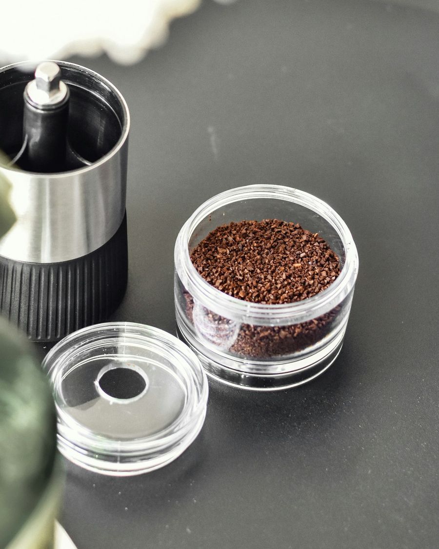 A coffee grinder on the counter of a Wellington cafe